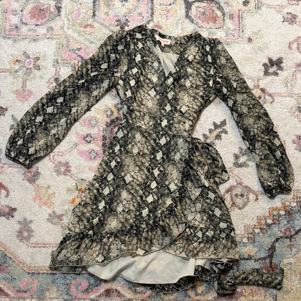 Leyden Monochrome Snake Print Dress